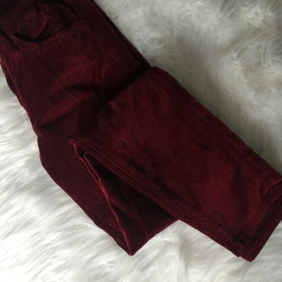 Lucky Velour Red Burgundy Charlie Skinny Pants - Picture 5 of 13